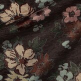 Gobelinstof – Chenille Flowers Bruin – Sterk, Stijlvol & Vintage