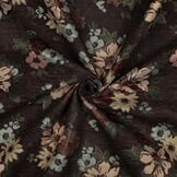 Gobelinstof – Chenille Flowers Bruin – Sterk, Stijlvol & Vintage