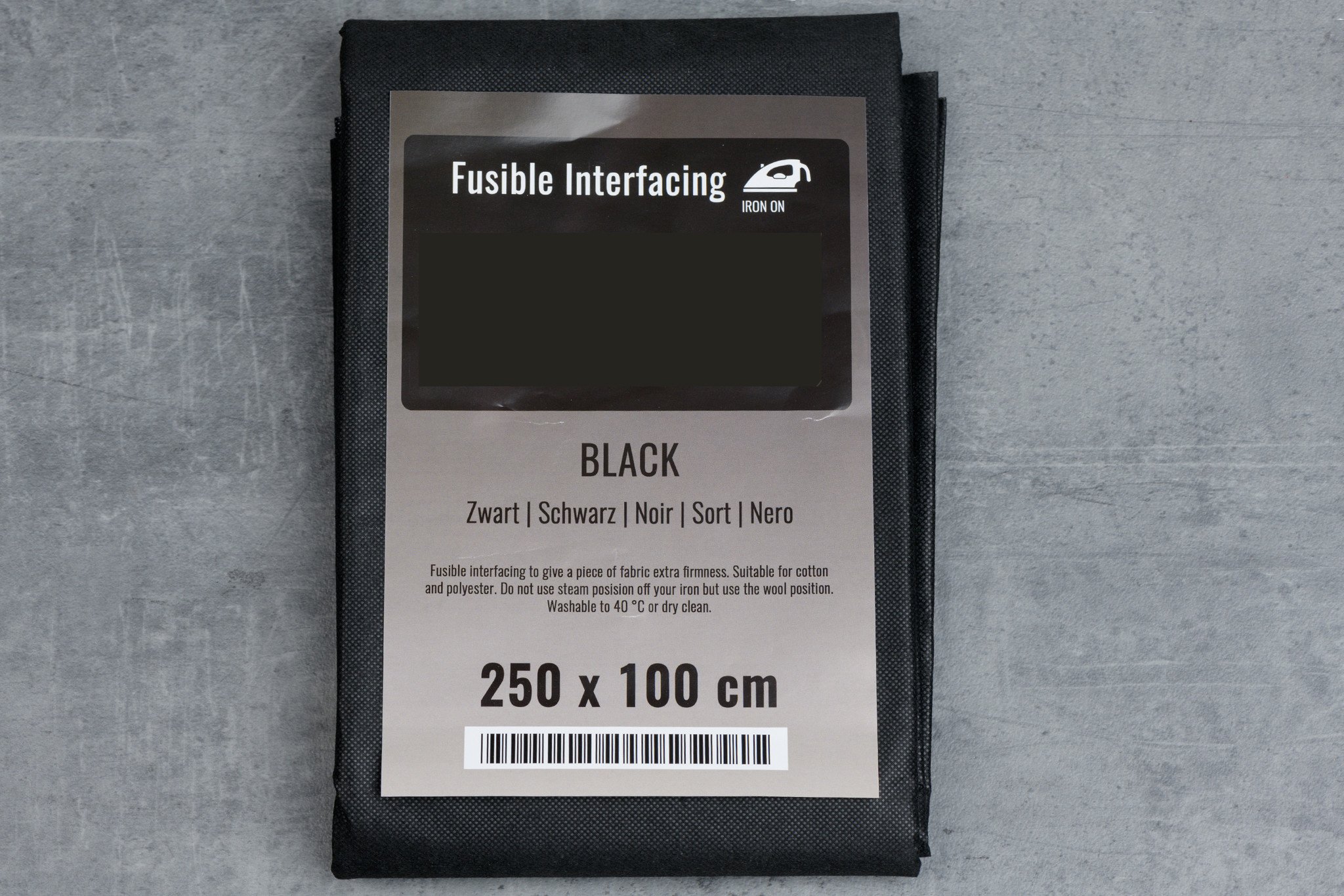 Vliesstof Pakje Zwart 2,50 x 1 Meter