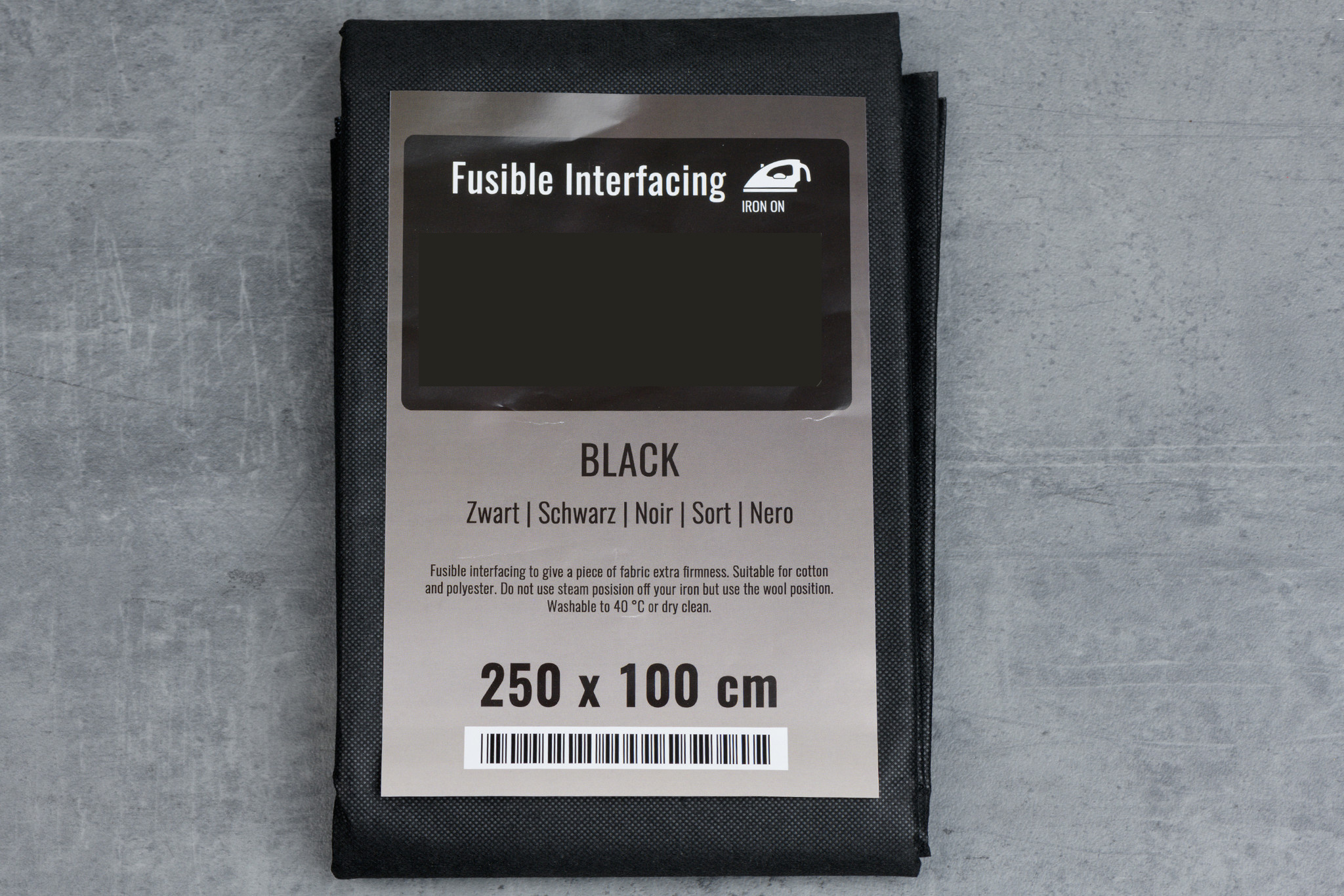 Vliesstof Pakje Zwart 2,50 x 1 Meter