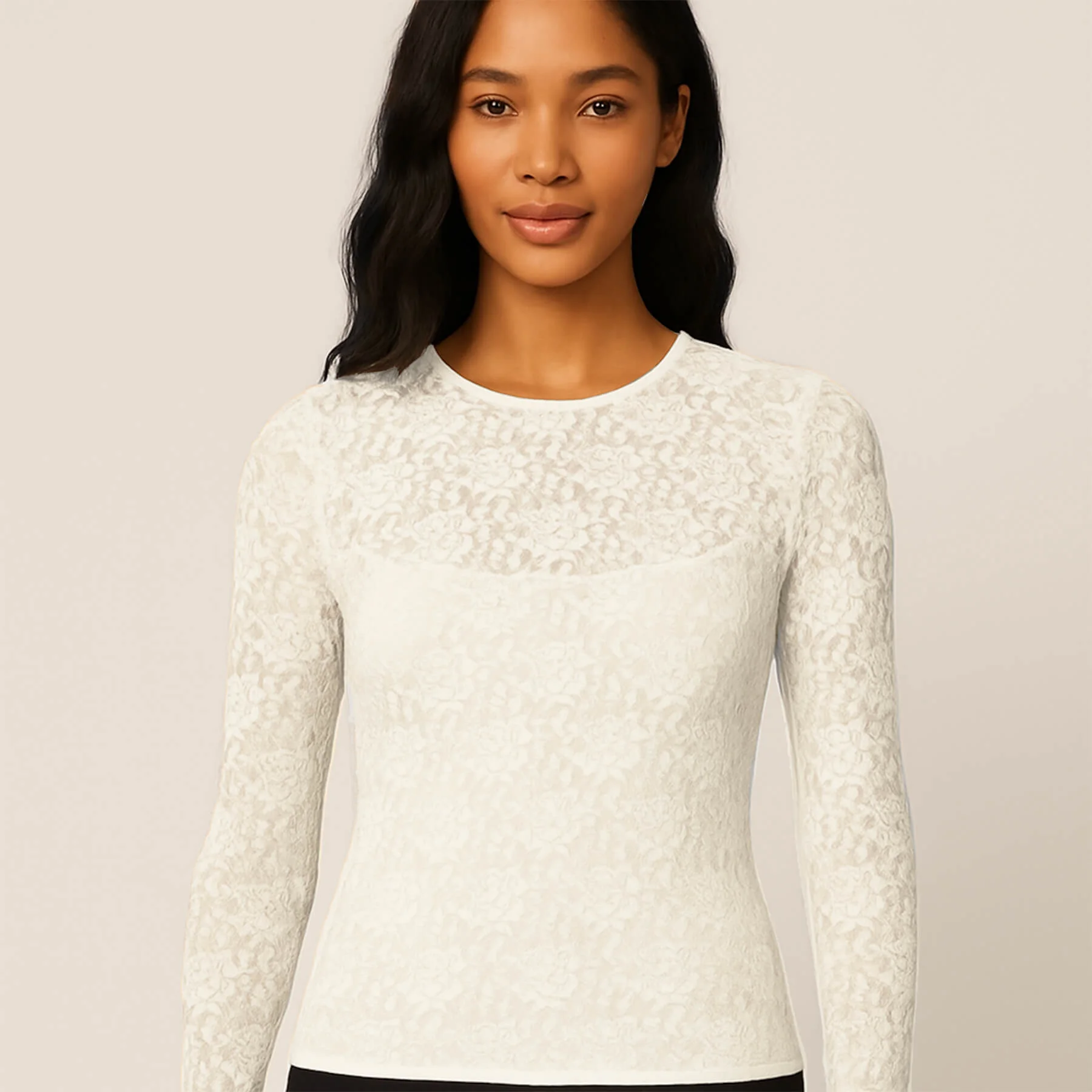 Kant Stof Stretch – Ecru – Elegant, Rekbaar & Veelzijdig