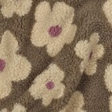 Teddy Stof Bloemen - Taupe/Beige
