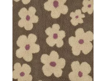 Teddy Stof Bloemen - Taupe/Beige