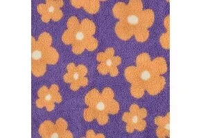 Teddy Stof Bloemen - Lila/Oranje