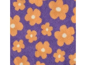 Teddy Stof Bloemen - Lila/Oranje