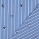 Katoen Strepen Pailletten Bloemen – Blauw