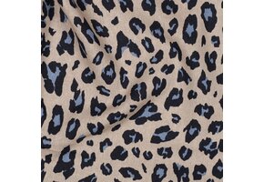 Linnen Viscose Stof Dierenprint Camel