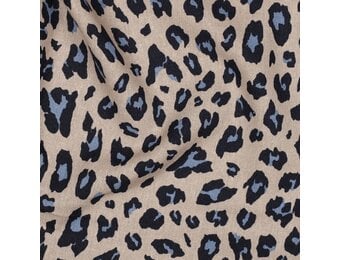Linnen Viscose Stof Dierenprint Camel