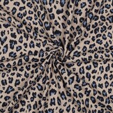 Linnen Viscose Stof Dierenprint Camel