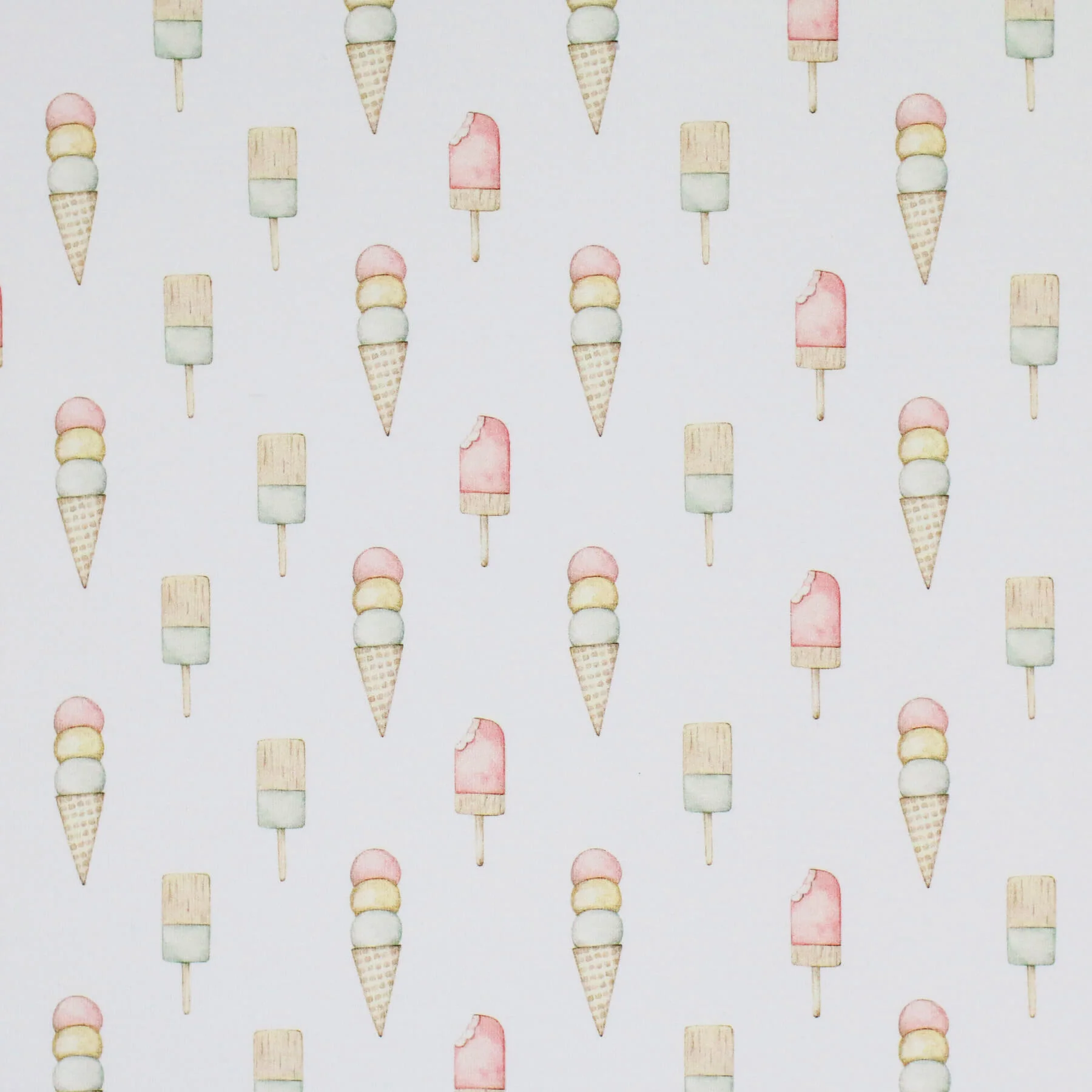 Jersey Katoen Digitale Print - Pastel Ijsje