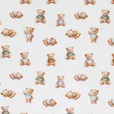 Jersey Katoen Digitale Print - Slapende Teddybeer Ecru