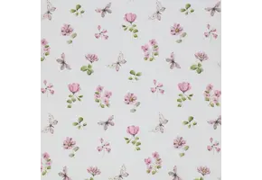 Jersey Katoen Digitale Print - Vlindertuin Oud Roze