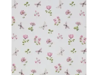 Jersey Katoen Digitale Print - Vlindertuin Oud Roze