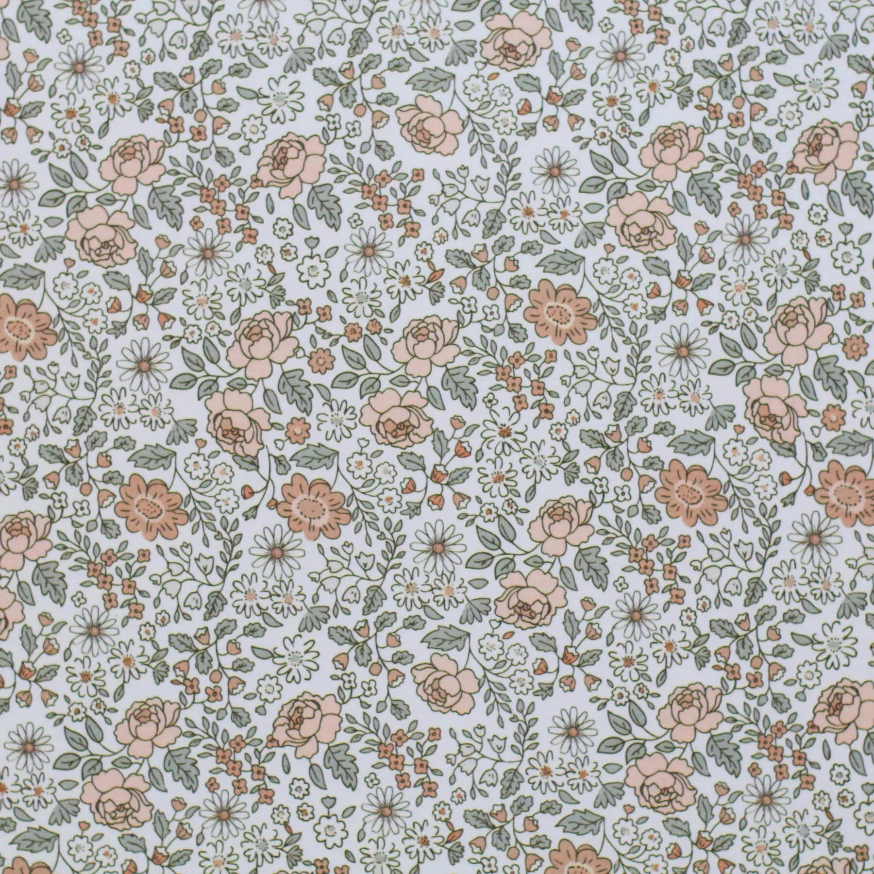 Jersey Katoen Digitale Print - Madeliefjesveld Cacao