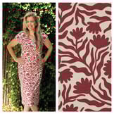 Sweat Stof Natural Bloemen Bordeauxrood – Zacht & Comfortabel