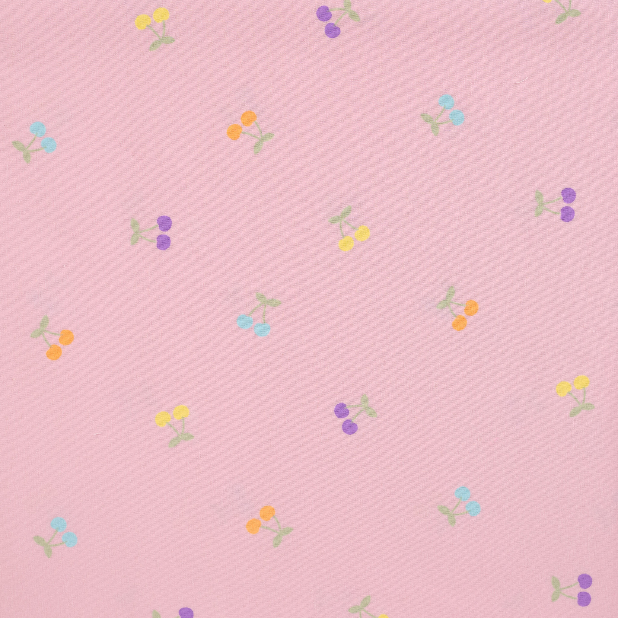 Jersey Katoen Stof Kersjes Roze – Zacht, Rekbaar & Ademend