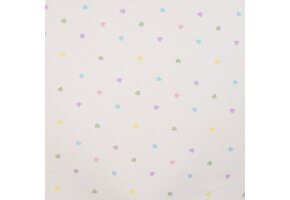 Jersey Katoen Stof – Hartjes Ecru