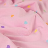 Jersey Katoen Stof – Hartjes Roze – Zacht, Rekbaar & Ademend