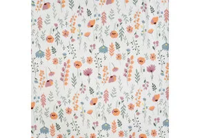 Jersey Katoen Stof – Bloemenveld Ecru