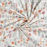 Jersey Katoen Stof Bloemenveld Ecru – Zacht, Rekbaar & Ademend