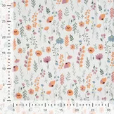 Jersey Katoen Stof Bloemenveld Ecru – Zacht, Rekbaar & Ademend