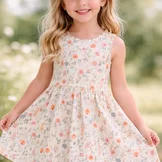 Jersey Katoen Stof Bloemenveld Ecru – Zacht, Rekbaar & Ademend