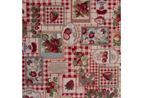 Gobelin Stof Aardbeien Jam