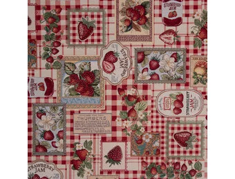 Gobelin Stof Aardbeien Jam