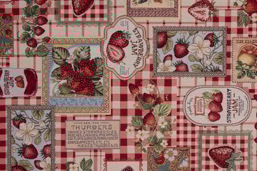 Gobelin Stof Aardbeien Jam