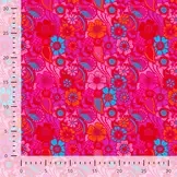 French Terry Stof Vintage Bloemen Fuchsia – Zacht & Rekbaar