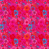 French Terry Stof Vintage Bloemen Fuchsia – Zacht & Rekbaar