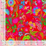 French Terry Stof Vintage Bloemen Rood – Zacht & Rekbaar