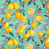 Katoen Stof Citroenen Turquoise – Fris, Zomers & Decoratief