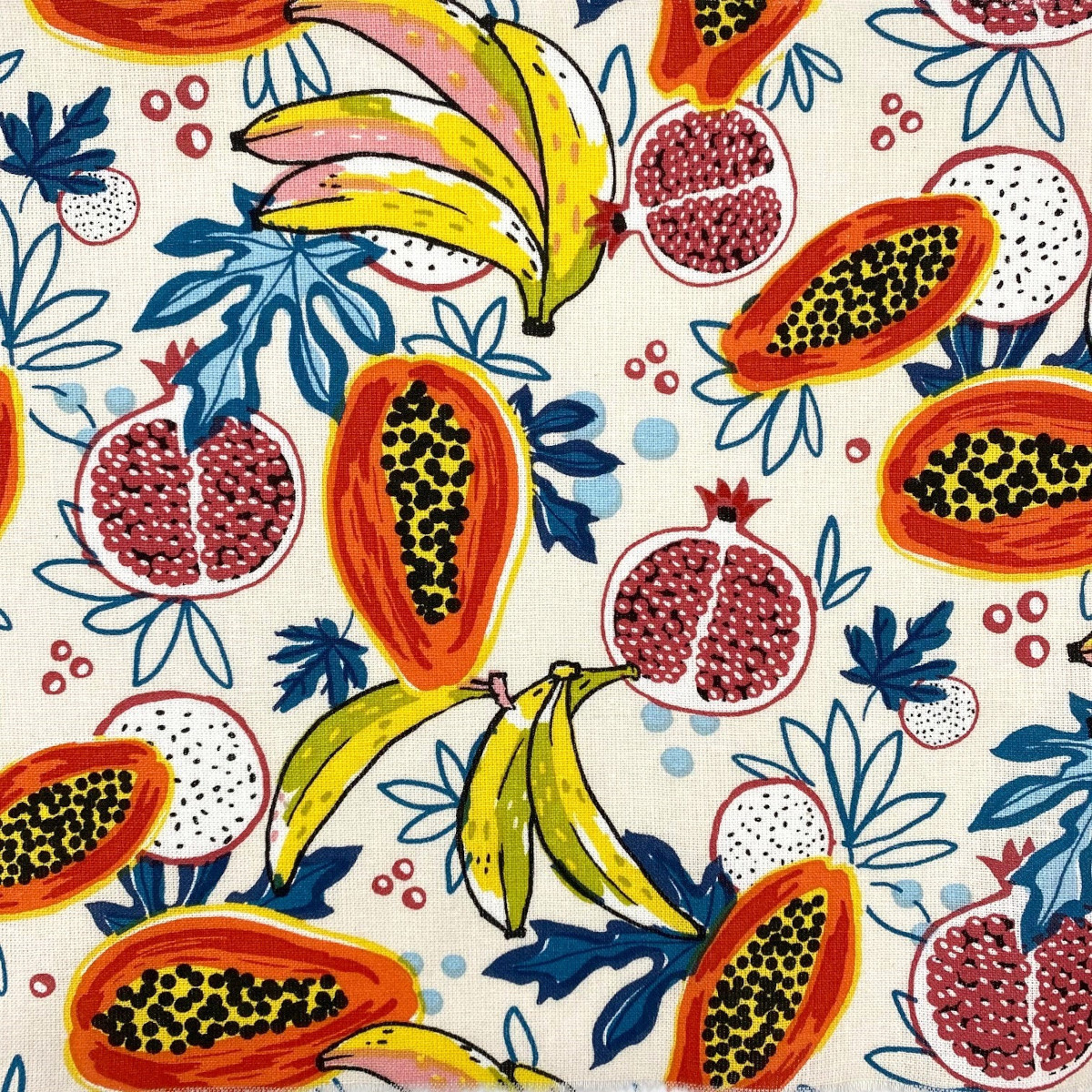 Katoen Stof Tutti Frutti Crème – Speels, Fris & Decoratief