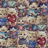 Gobelin Stof Miaouki Katten – Multicolor | Interieur & DIY