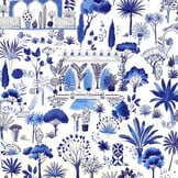 Katoen Canvas Stof Majorelle – Encre | Exotisch & Stijlvol