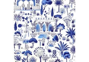 Katoen Canvas Stof Majorelle – Encre