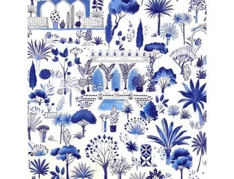 Katoen Canvas Stof Majorelle – Encre