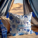 Katoen Canvas Stof Majorelle – Encre | Exotisch & Stijlvol