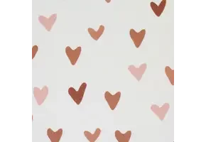 Rib Jersey Stof - Grote Harten Beige