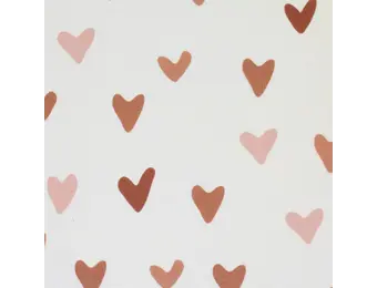 Rib Jersey Stof - Grote Harten Beige