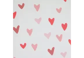 Rib Jersey Stof - Grote Harten Roze