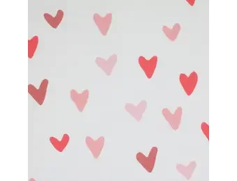 Rib Jersey Stof - Grote Harten Roze