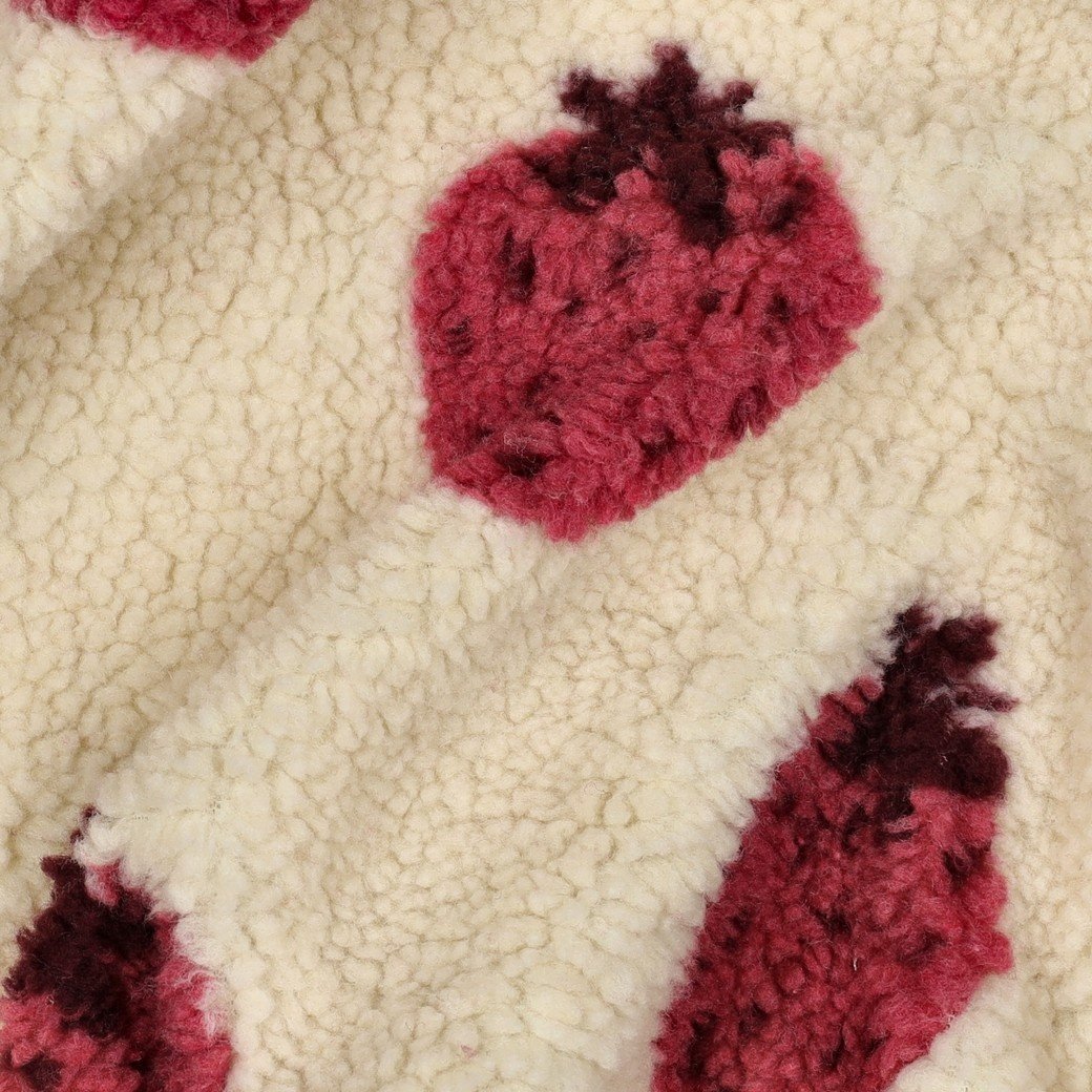 Teddy Stof Aardbeien – Ecru – Zacht, Warm & Speels