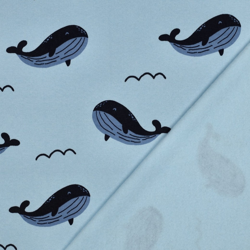 Jogging Stof Walvissen – Blauw – Zacht & Perfect voor Kids