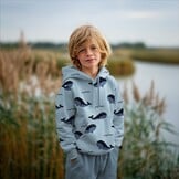 Jogging Stof Walvissen – Blauw – Zacht & Perfect voor Kids