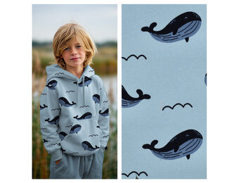 Jogging Stof Walvissen – Blauw
