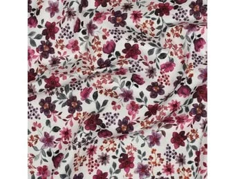 Organic Jersey Katoen Stof Digitale Print – Fuchsia Bloemenmix