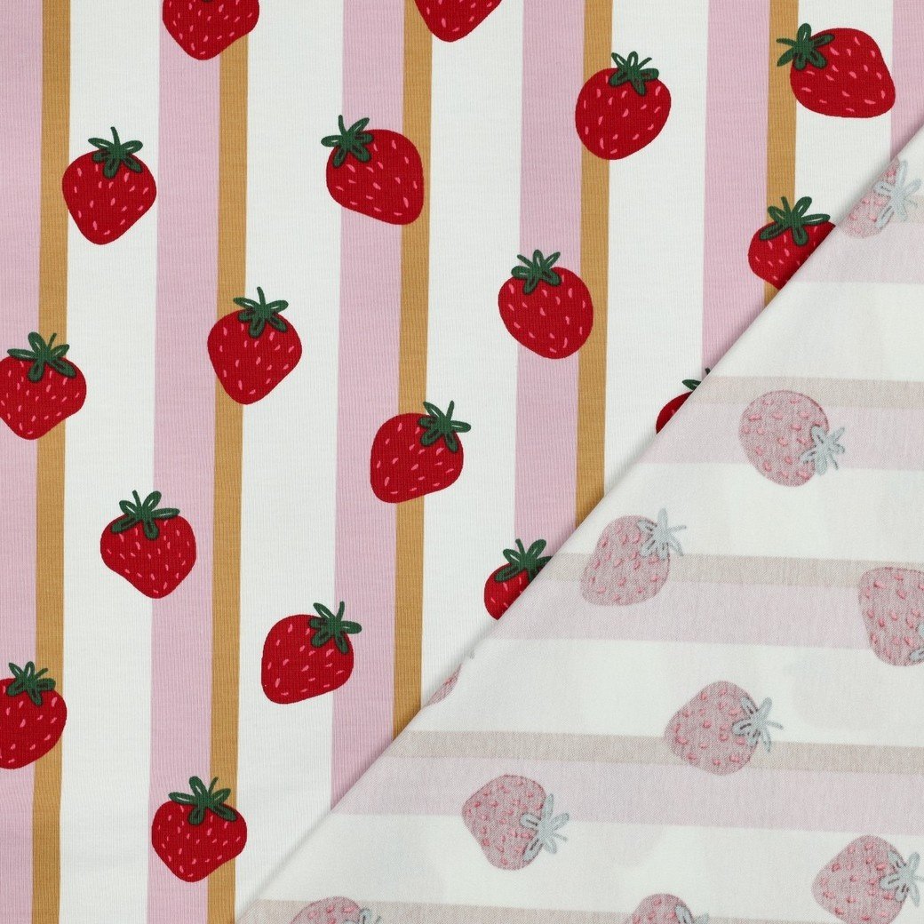 Jersey Katoen Fruit Wit – Vrolijk, Zacht & Comfortabel