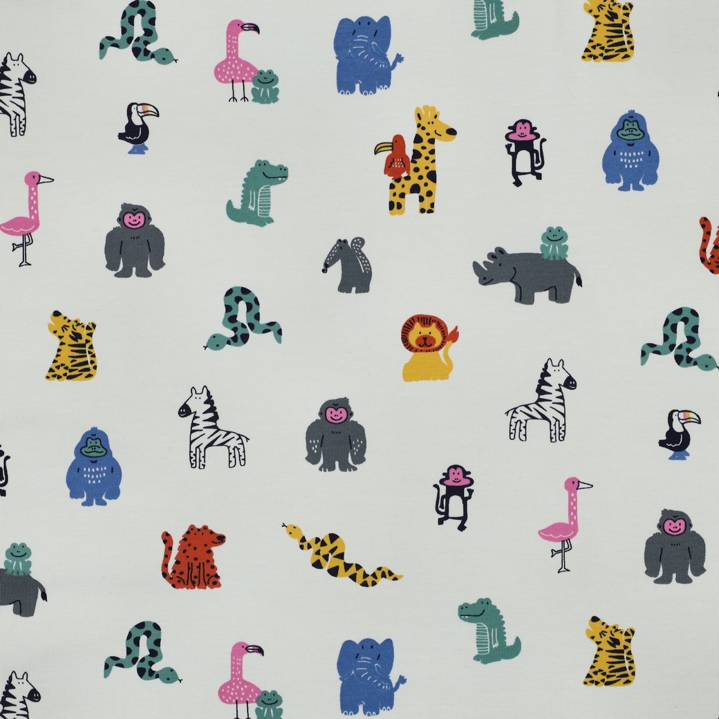 Jersey Safaridieren Wit – Jungle Vibes voor Kleine Avonturiers